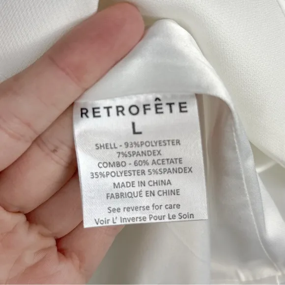 NWT Retrofete Tegan Bustier Corset Strapless Bra Cup Garter Mini Dress White L