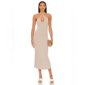 NWT REVOLVE Nude Knit Sweater Midi Dress
