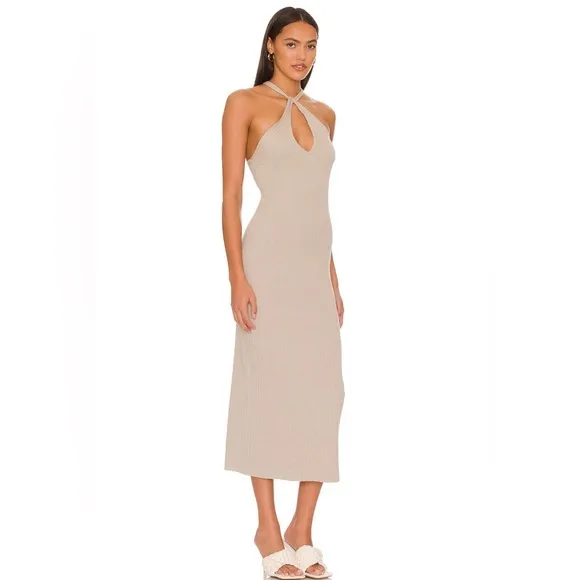 NWT REVOLVE Nude Knit Sweater Midi Dress