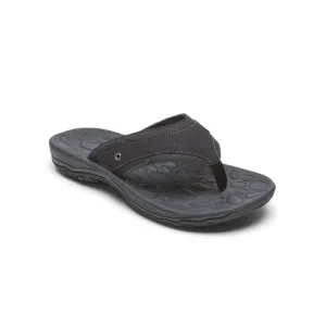 NWT ROCKPORT Mens Black Hayes Round Toe Slip On Thong Sandals Shoes 10.5 M
