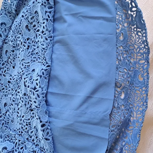 NWT Shoshanna Womens Luxury Blue Lace Midi Formal/Party/Wedding Guest Dress S-6