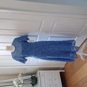 NWT Shoshanna Womens Luxury Blue Lace Midi Formal/Party/Wedding Guest Dress S-6