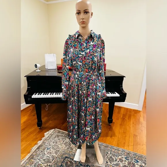 NWT Spring Summer Minimalist Retro J. Crew Animal Floral Print Dress