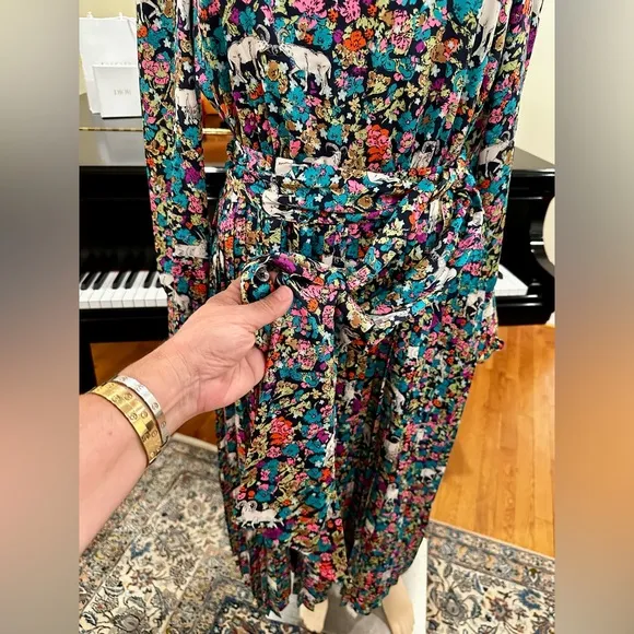 NWT Spring Summer Minimalist Retro J. Crew Animal Floral Print Dress