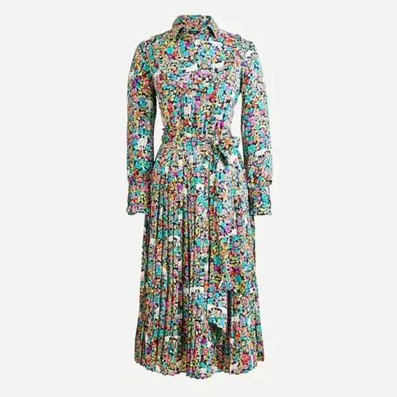 NWT Spring Summer Minimalist Retro J. Crew Animal Floral Print Dress