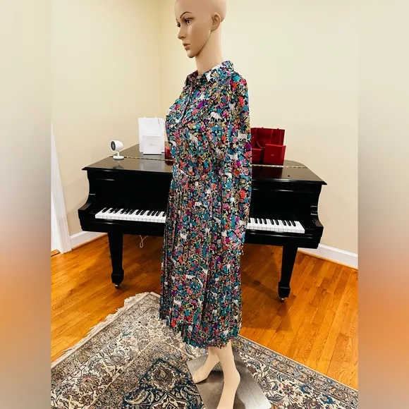 NWT Spring Summer Minimalist Retro J. Crew Animal Floral Print Dress