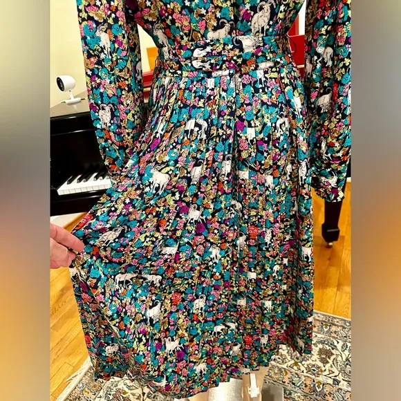 NWT Spring Summer Minimalist Retro J. Crew Animal Floral Print Dress