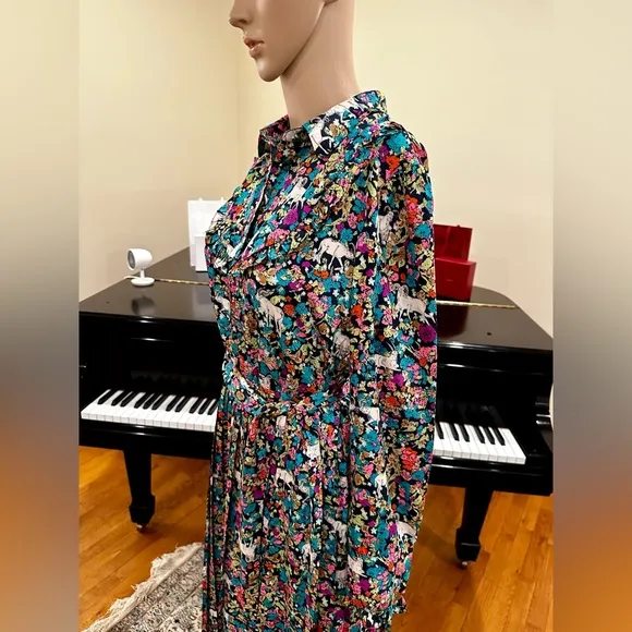 NWT Spring Summer Minimalist Retro J. Crew Animal Floral Print Dress