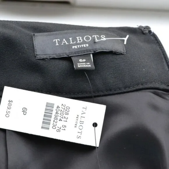 NWT Talbots Black Label Classic Straight Pencil Minimalist Office Dress Skirt 6P