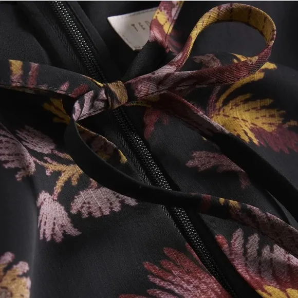 NWT Ted Baker Piara Vintage Floral Balloon Puff Long Sleeve Ruffle Hem Dress 4
