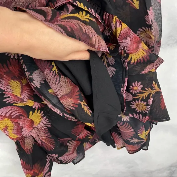 NWT Ted Baker Piara Vintage Floral Balloon Puff Long Sleeve Ruffle Hem Dress 4