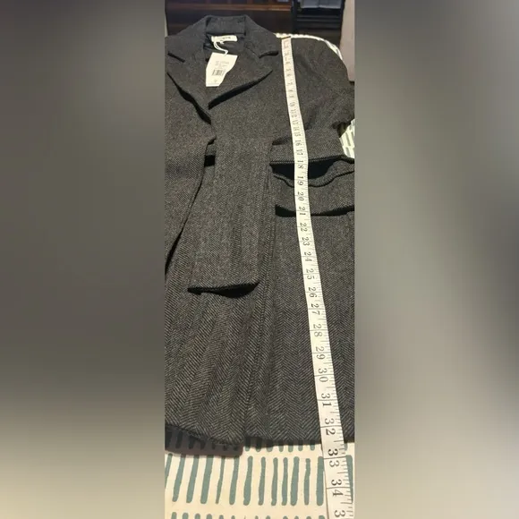NWT THAKOON HERRINGBONE WRAP TIE JACKET SIZE SMALL IN BLACK COMBO