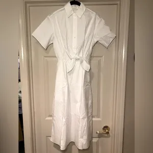 NWT Thakoon White Button-Down Tie Front Shirt Dress Spring Summer Minimalist