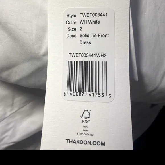 NWT Thakoon White Button-Down Tie Front Shirt Dress Spring Summer Minimalist
