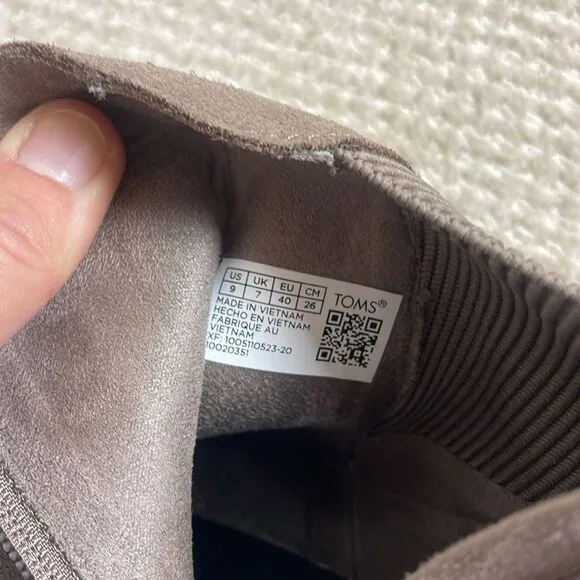 NWT TOMS  Diana Women's Taupe Wedge Ankle Boots