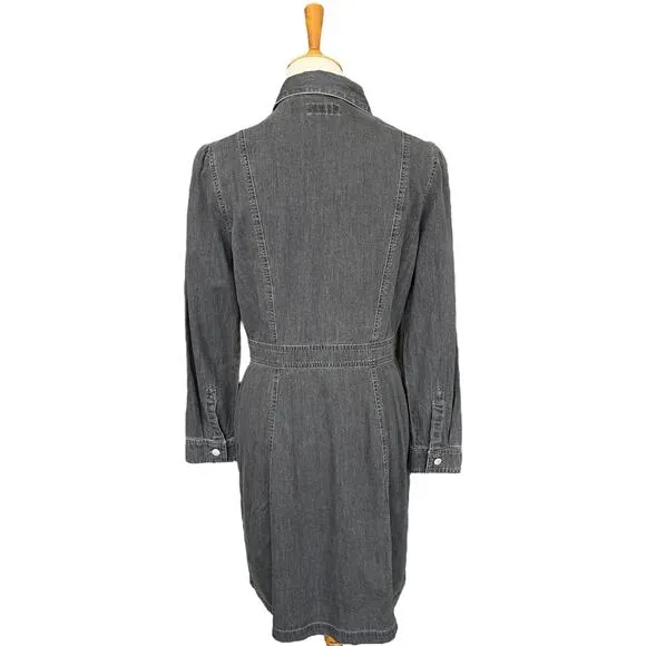 NWT UNTUCKit for her Annie Long Sleeve Denim Shirt Dress Minimalist Size 10