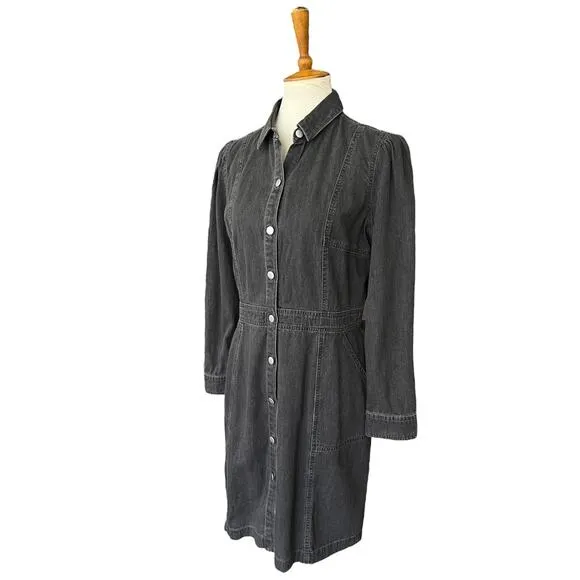 NWT UNTUCKit for her Annie Long Sleeve Denim Shirt Dress Minimalist Size 10