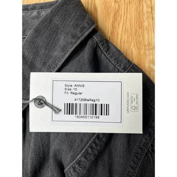 NWT UNTUCKit for her Annie Long Sleeve Denim Shirt Dress Minimalist Size 10