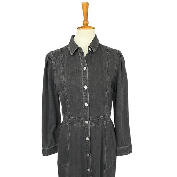 NWT UNTUCKit for her Annie Long Sleeve Denim Shirt Dress Minimalist Size 10