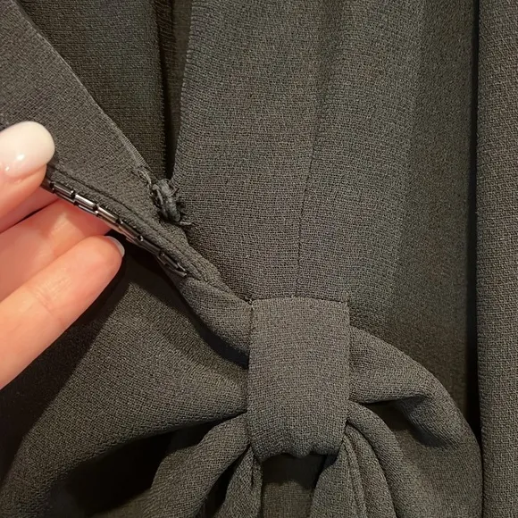 NWT Vintage Dana Buchman Wrap Tuxedo Black Dress with Sequined Cuffs and Collar