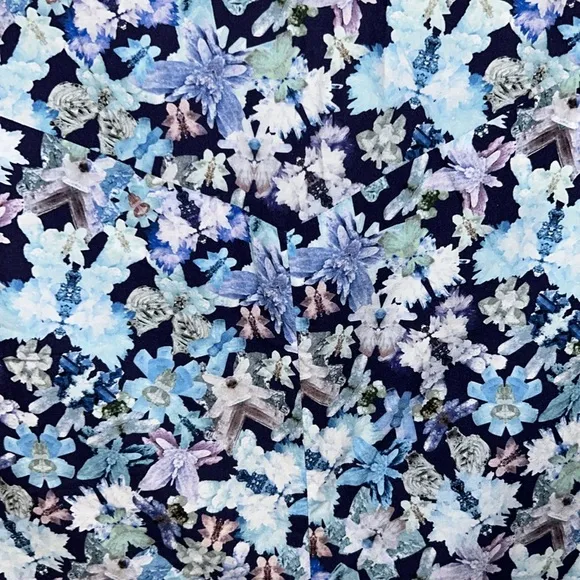 NWT Vintage Luxury Cacharel Kaleidoscope Floral Button Down Mini Dress