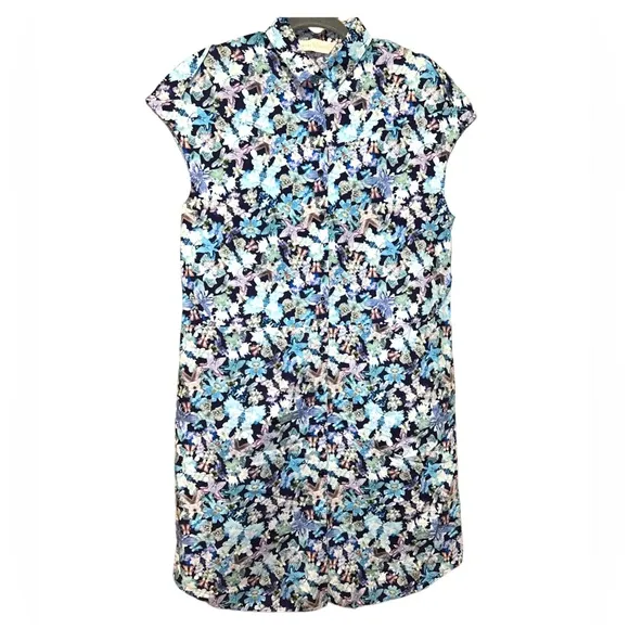 NWT Vintage Luxury Cacharel Kaleidoscope Floral Button Down Mini Dress