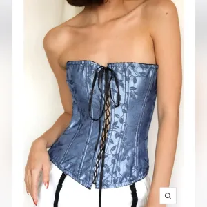 NWT Vintage Victoria's Secret Gorgeous Blue Lace Up Corset Bustier Size S