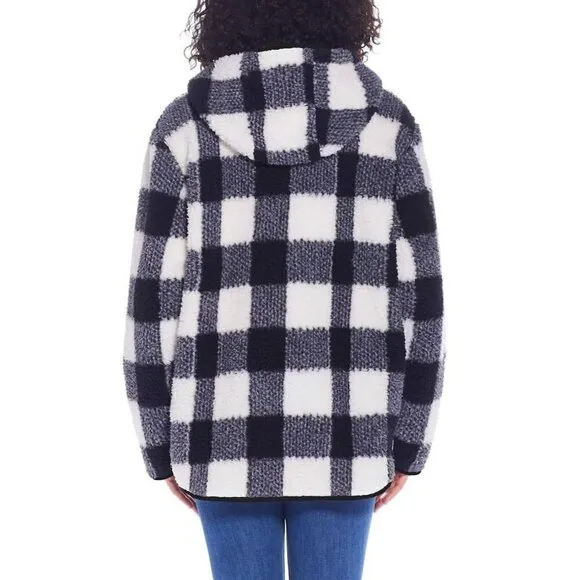 NWT Weatherproof Women's Reversible Ultra Cozy Plush Fleece Plaid Jacket