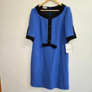 NWT Weill Lane Womens Blue Short Sleeve Shift Dress Size 14 Regency Core Classy