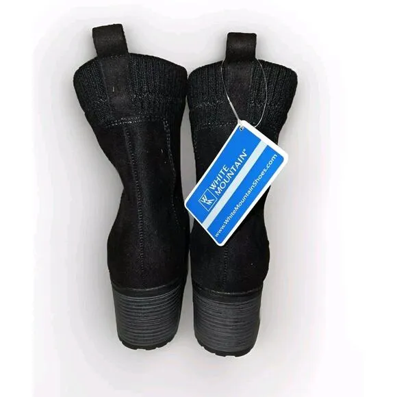 NWT! White Mountain Stretch Knit Heeled Ankle Boots - Benji Womens Size 9