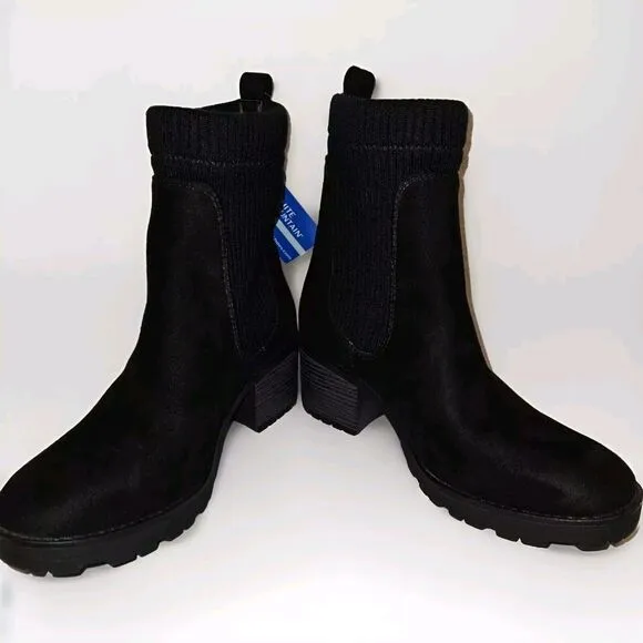 NWT! White Mountain Stretch Knit Heeled Ankle Boots - Benji Womens Size 9
