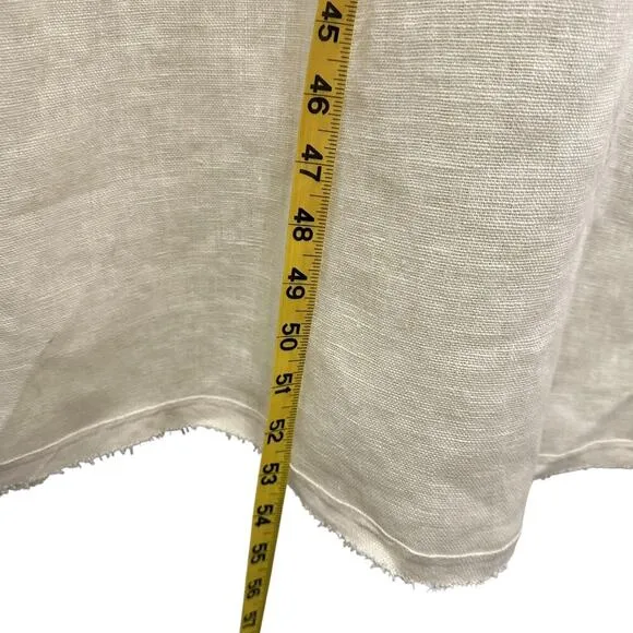 NWT ZARA 100% Linen Minimalist Sleeveless Shift Natural Vanilla  Midi Dress