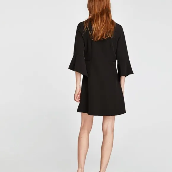 NWT Zara luxury minimalist party bejeweled collar &amp; contrast bow dress