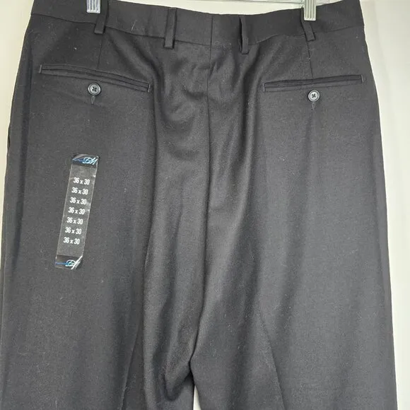 NWT Zignone Mens Black Wool Cashmere Made In Italy Pleated Dress Pants Luxury