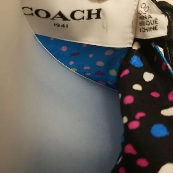NWT COACH Dotted Sleeveless 100% silk dress Size 00
