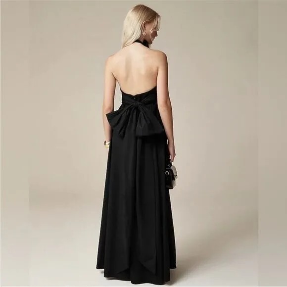 NWT J CREW Strapless bow-back maxi dress in black