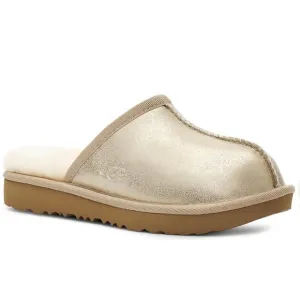 NWT/NIB UGG Kids' Keegan Metallic Gold UGGplush Faux Fur Lined Slippers (Sz 11)