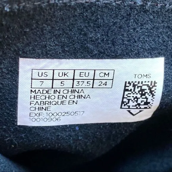 NWT Toms Mila Black Suede Tie Round Booties Size 7