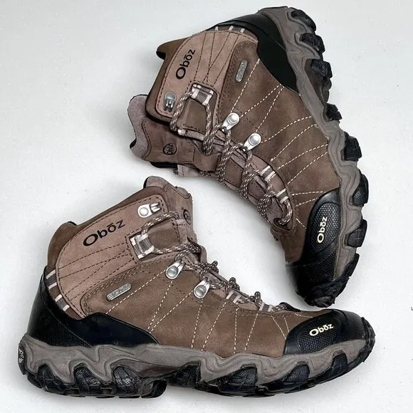 Oboz Bridger Mid BDRY Leather Waterproof Hiking Boots Women’s 8.5 Brown Trail