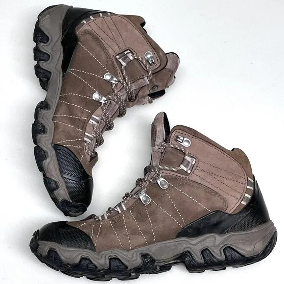 Oboz Bridger Mid BDRY Leather Waterproof Hiking Boots Women’s 8.5 Brown Trail