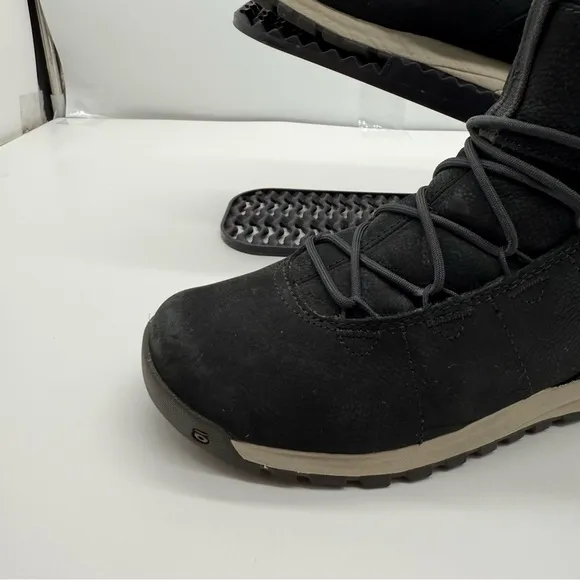 Oboz Hazel Mid Womens 8 Black Leather Ankle Boots Hiking Shoes Trail Trekking