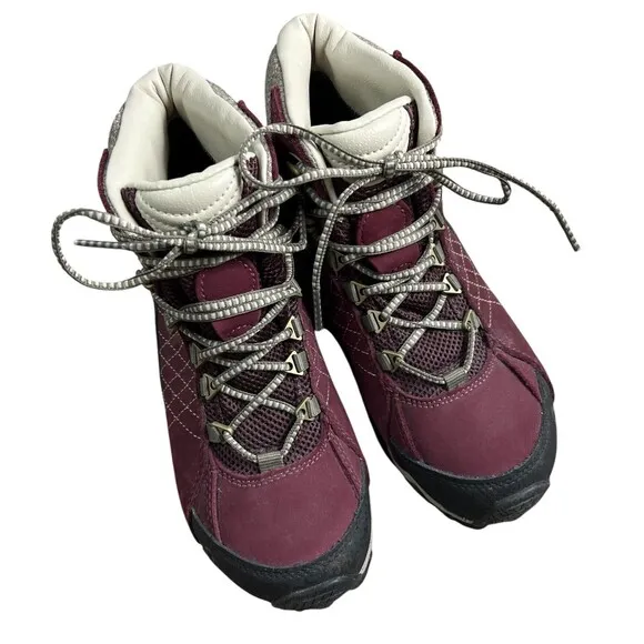 OBOZ Sapphire BDry Mid Waterproof Hiking Boots  Women's 6  Burgundy  Gorpcore
