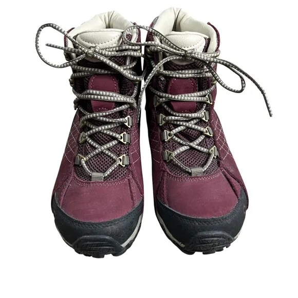 OBOZ Sapphire BDry Mid Waterproof Hiking Boots  Women's 6  Burgundy  Gorpcore