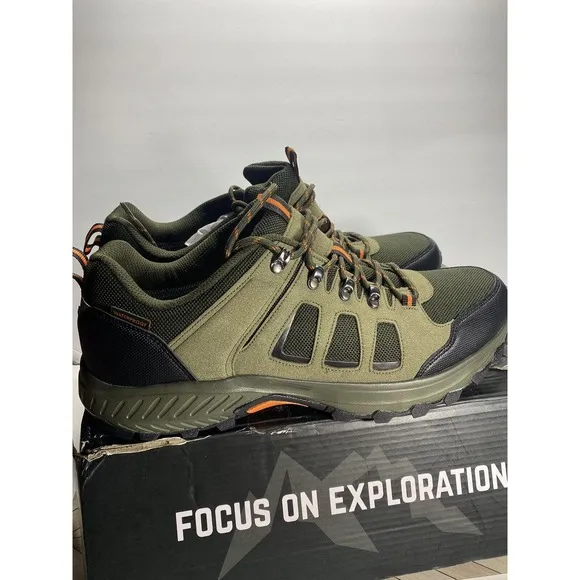ODCKOI Waterproof Hiking Shoes Men Lightweight anti Slip Outdoor Hike Green - 13