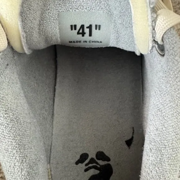 Off White Light Gray &amp; Black Sneakers
