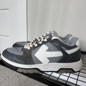Off White Light Gray &amp; Black Sneakers
