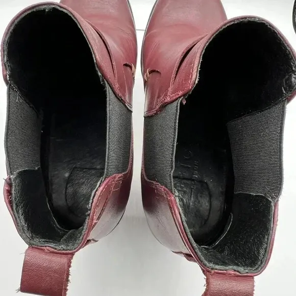 Office London Women's Size 39/*.5 Black Leather Pull On Ankle Boots Made in Spai