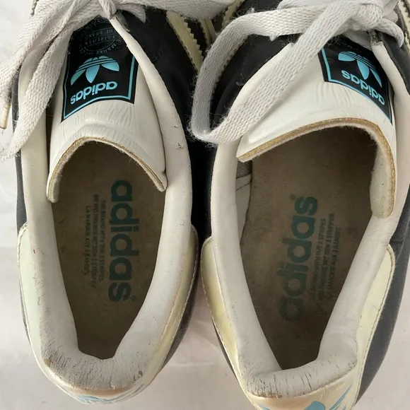 OG Adidas Gazelle Vintage Black Pearl Baby Blue Leather Men’s Size 11.5 Rare