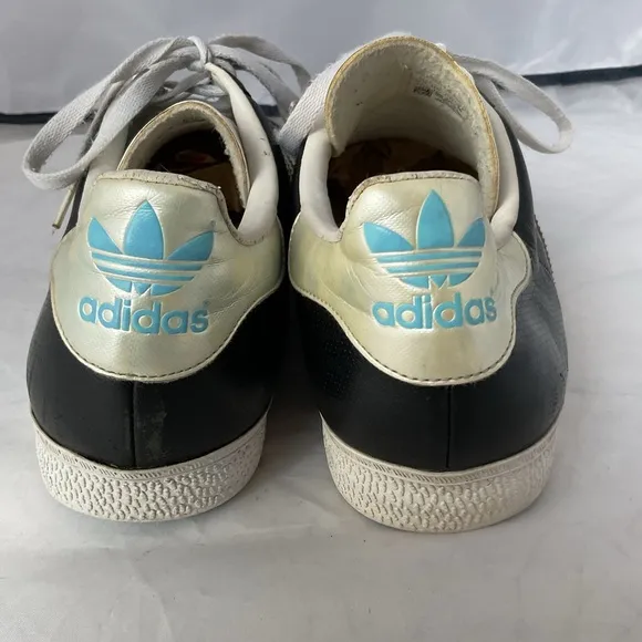OG Adidas Gazelle Vintage Black Pearl Baby Blue Leather Men’s Size 11.5 Rare