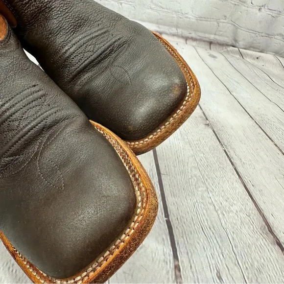 old west cowboy western boots kids youth sz 5 1819 square toe